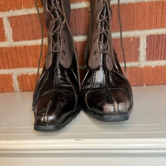 Stuart Weitzman Boots Womens 8.5 AA Brown Leather Witch Cosplay Steampunk S - Picture 2 of 15